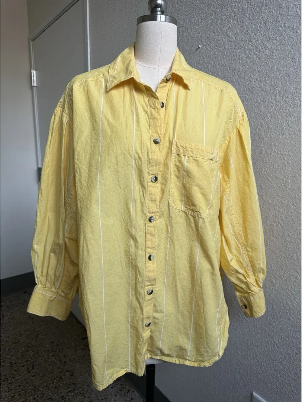 Free People Yellow Top Long sleeve Sz A